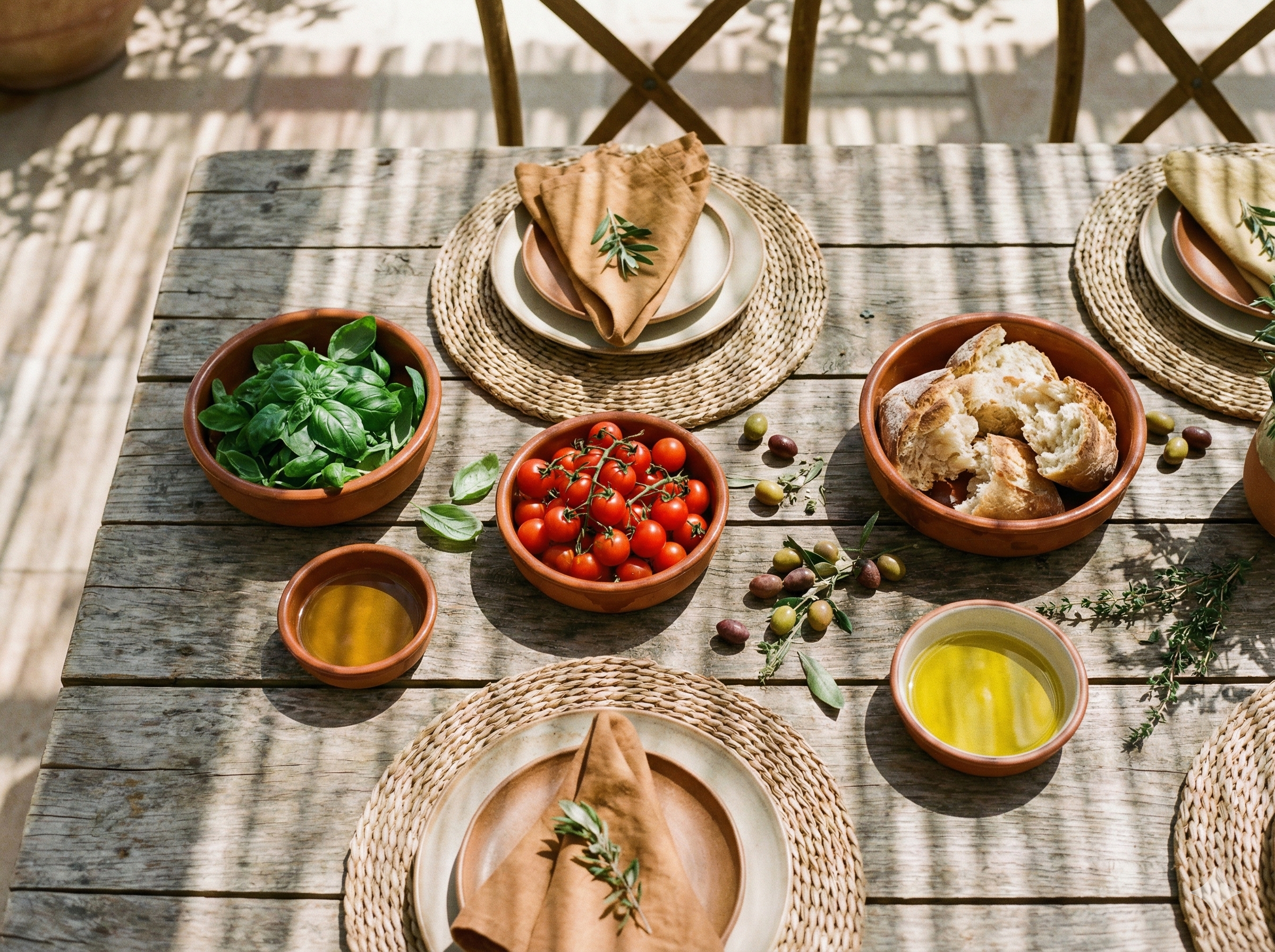 Masă rustică cu legume proaspete